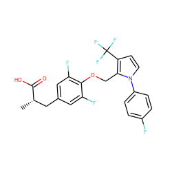 C[C@@H](Cc1cc(F)c(OCc2c(C(F)(F)F)ccn2-c2ccc(F)cc2)c(F)c1)C(=O)O ZINC000225912042