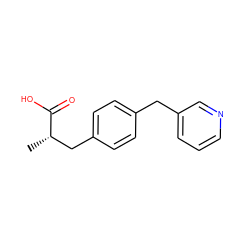 C[C@@H](Cc1ccc(Cc2cccnc2)cc1)C(=O)O ZINC000036242134