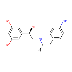 C[C@@H](Cc1ccc(N)cc1)NC[C@H](O)c1cc(O)cc(O)c1 ZINC000028652189