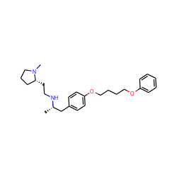 C[C@@H](Cc1ccc(OCCCCOc2ccccc2)cc1)NCC[C@@H]1CCCN1C ZINC000045210404