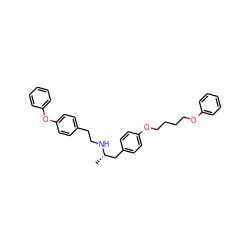 C[C@@H](Cc1ccc(OCCCCOc2ccccc2)cc1)NCCc1ccc(Oc2ccccc2)cc1 ZINC000045190013