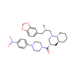 C[C@@H](Cc1ccc2c(c1)OCO2)CN1C[C@@H](C(=O)N2CCN(c3ccc([N+](=O)[O-])cc3)CC2)C[C@@H]2CCCC[C@H]21 ZINC000049952311