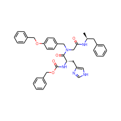 C[C@@H](Cc1ccccc1)NC(=O)CN(Cc1ccc(OCc2ccccc2)cc1)C(=O)[C@H](Cc1c[nH]cn1)NC(=O)OCc1ccccc1 ZINC000027080642