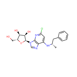 C[C@@H](Cc1ccccc1)Nc1cc(Cl)nc2c1ncn2[C@H]1O[C@H](CO)[C@@H](O)[C@H]1O ZINC000048999763