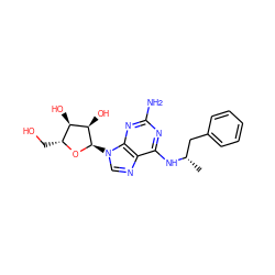 C[C@@H](Cc1ccccc1)Nc1nc(N)nc2c1ncn2[C@H]1O[C@H](CO)[C@@H](O)[C@H]1O ZINC000048998057