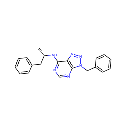 C[C@@H](Cc1ccccc1)Nc1ncnc2c1nnn2Cc1ccccc1 ZINC000013778553