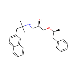 C[C@@H](Cc1ccccc1)OC[C@H](O)CNC(C)(C)Cc1ccc2ccccc2c1 ZINC000049034986