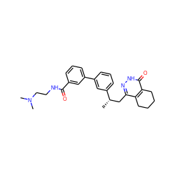 C[C@@H](Cc1n[nH]c(=O)c2c1CCCC2)c1cccc(-c2cccc(C(=O)NCCN(C)C)c2)c1 ZINC000142052986