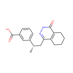 C[C@@H](Cc1n[nH]c(=O)c2c1CCCC2)c1cccc(C(=O)O)c1 ZINC000142462177