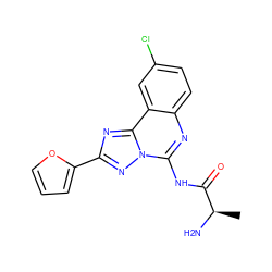 C[C@@H](N)C(=O)Nc1nc2ccc(Cl)cc2c2nc(-c3ccco3)nn12 ZINC000013672440