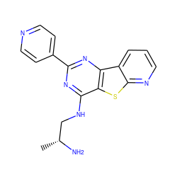 C[C@@H](N)CNc1nc(-c2ccncc2)nc2c1sc1ncccc12 ZINC000223669611