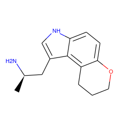 C[C@@H](N)Cc1c[nH]c2ccc3c(c12)CCCO3 ZINC000013527318