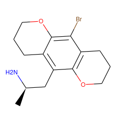 C[C@@H](N)Cc1c2c(c(Br)c3c1OCCC3)OCCC2 ZINC000013838863