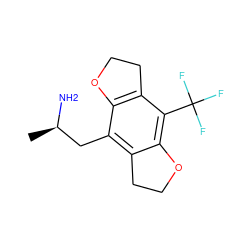 C[C@@H](N)Cc1c2c(c(C(F)(F)F)c3c1OCC3)OCC2 ZINC000013862362