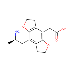 C[C@@H](N)Cc1c2c(c(CC(=O)O)c3c1OCC3)OCC2 ZINC000028821723