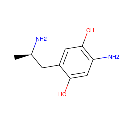 C[C@@H](N)Cc1cc(O)c(N)cc1O ZINC000013603633