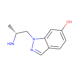 C[C@@H](N)Cn1ncc2ccc(O)cc21 ZINC000013679044