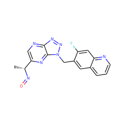 C[C@@H](N=O)c1cnc2nnn(Cc3cc4cccnc4cc3F)c2n1 ZINC000169694292