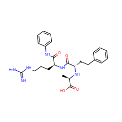 C[C@@H](N[C@@H](CCc1ccccc1)C(=O)N[C@@H](CCCNC(=N)N)C(=O)Nc1ccccc1)C(=O)O ZINC000012502561