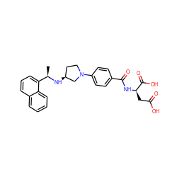 C[C@@H](N[C@H]1CCN(c2ccc(C(=O)N[C@H](CC(=O)O)C(=O)O)cc2)C1)c1cccc2ccccc12 ZINC001772625040