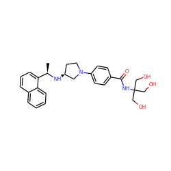 C[C@@H](N[C@H]1CCN(c2ccc(C(=O)NC(CO)(CO)CO)cc2)C1)c1cccc2ccccc12 ZINC001772574874