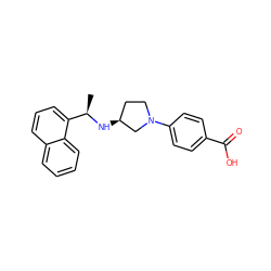 C[C@@H](N[C@H]1CCN(c2ccc(C(=O)O)cc2)C1)c1cccc2ccccc12 ZINC000011689286