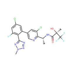 C[C@@H](NC(=O)[C@@](C)(O)C(F)(F)F)c1ncc(-c2cc(Cl)cc(F)c2-c2nnn(C)n2)cc1Cl ZINC000029128433