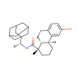 C[C@@H](NC(=O)[C@@]1(C)CCC[C@]2(C)c3cc(O)ccc3CC[C@@H]12)C12CC3CC(CC(C3)C1)C2 ZINC000028525861