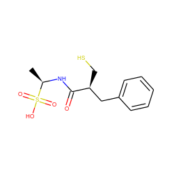 C[C@@H](NC(=O)[C@@H](CS)Cc1ccccc1)S(=O)(=O)O ZINC000013449675