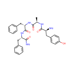 C[C@@H](NC(=O)[C@@H](N)Cc1ccc(O)cc1)C(=O)N[C@@H](Cc1ccccc1)C(=O)N[C@@H](Cc1ccccc1)C(N)=O ZINC000084643467