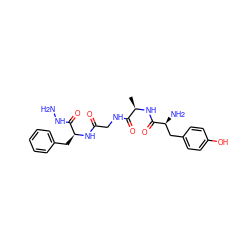 C[C@@H](NC(=O)[C@@H](N)Cc1ccc(O)cc1)C(=O)NCC(=O)N[C@@H](Cc1ccccc1)C(=O)NN ZINC000026661999