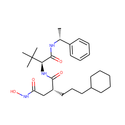 C[C@@H](NC(=O)[C@@H](NC(=O)[C@H](CCCC1CCCCC1)CC(=O)NO)C(C)(C)C)c1ccccc1 ZINC000027649231