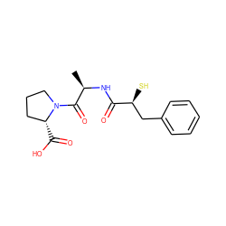 C[C@@H](NC(=O)[C@@H](S)Cc1ccccc1)C(=O)N1CCC[C@H]1C(=O)O ZINC000026478273