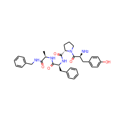 C[C@@H](NC(=O)[C@H](Cc1ccccc1)NC(=O)[C@@H]1CCCN1C(=O)[C@@H](N)Cc1ccc(O)cc1)C(=O)NCc1ccccc1 ZINC000049722653