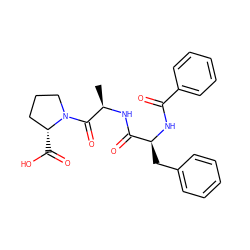 C[C@@H](NC(=O)[C@H](Cc1ccccc1)NC(=O)c1ccccc1)C(=O)N1CCC[C@H]1C(=O)O ZINC000027323325