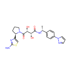 C[C@@H](NC(=O)[C@H](O)[C@@H](O)C(=O)N1CCC[C@@H]1c1csc(N)n1)c1ccc(-n2cccn2)cc1 ZINC000071341545