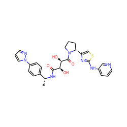 C[C@@H](NC(=O)[C@H](O)[C@@H](O)C(=O)N1CCC[C@@H]1c1csc(Nc2cccnc2)n1)c1ccc(-n2cccn2)cc1 ZINC000071341871