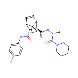 C[C@@H](NC(=O)[C@H]1[C@H](C(=O)Nc2ccc(Br)cc2)[C@@H]2C=C[C@H]1C21CC1)C(=O)N1CCCCC1 ZINC000168522062