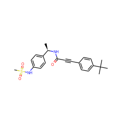 C[C@@H](NC(=O)C#Cc1ccc(C(C)(C)C)cc1)c1ccc(NS(C)(=O)=O)cc1 ZINC000117745559