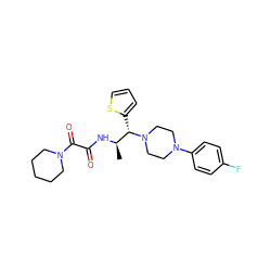 C[C@@H](NC(=O)C(=O)N1CCCCC1)[C@H](c1cccs1)N1CCN(c2ccc(F)cc2)CC1 ZINC000020288991