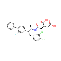 C[C@@H](NC(=O)C[C@H](CC(=O)O)C(=O)O)[C@H](Cc1ccc(Cl)c(Cl)c1)c1ccc(-c2ccccc2)c(F)c1 ZINC000026149748