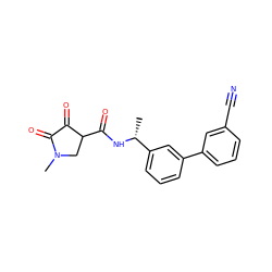 C[C@@H](NC(=O)C1CN(C)C(=O)C1=O)c1cccc(-c2cccc(C#N)c2)c1 ZINC000219147190