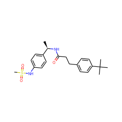 C[C@@H](NC(=O)CCc1ccc(C(C)(C)C)cc1)c1ccc(NS(C)(=O)=O)cc1 ZINC000045834463