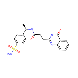 C[C@@H](NC(=O)CCc1nc2ccccc2c(=O)[nH]1)c1ccc(S(N)(=O)=O)cc1 ZINC000012939363