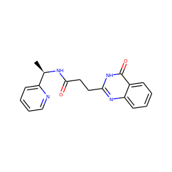 C[C@@H](NC(=O)CCc1nc2ccccc2c(=O)[nH]1)c1ccccn1 ZINC000007979429