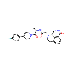 C[C@@H](NC(=O)CN1CCc2cccc3c2[C@@H]1CNC3=O)C(=O)N1CC=C(c2ccc(F)cc2)CC1 ZINC000095584427