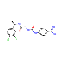 C[C@@H](NC(=O)CNC(=O)Nc1ccc(C(=N)N)cc1)c1ccc(Cl)c(Cl)c1 ZINC000027205441