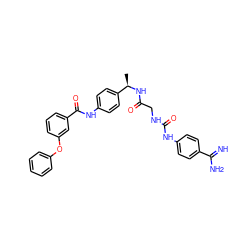 C[C@@H](NC(=O)CNC(=O)Nc1ccc(C(=N)N)cc1)c1ccc(NC(=O)c2cccc(Oc3ccccc3)c2)cc1 ZINC000027202318