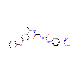 C[C@@H](NC(=O)CNC(=O)Nc1ccc(C(=N)N)cc1)c1ccc(Oc2ccccc2)cc1 ZINC000027204198