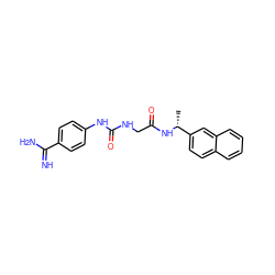 C[C@@H](NC(=O)CNC(=O)Nc1ccc(C(=N)N)cc1)c1ccc2ccccc2c1 ZINC000027204031